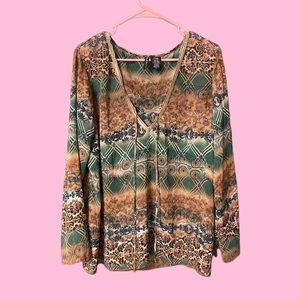 Mix It Petite XL lightweight flowy top jewel tones sequin neckline